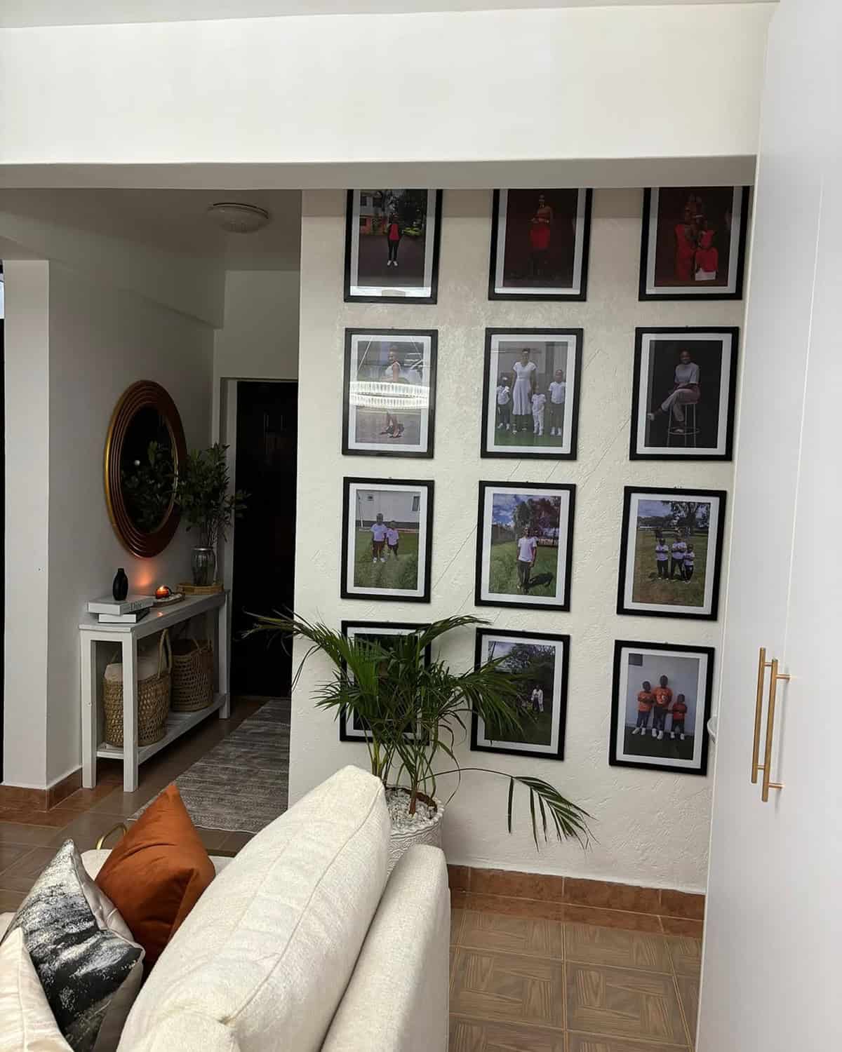 Symmetrical Black Frame Portrait Wall