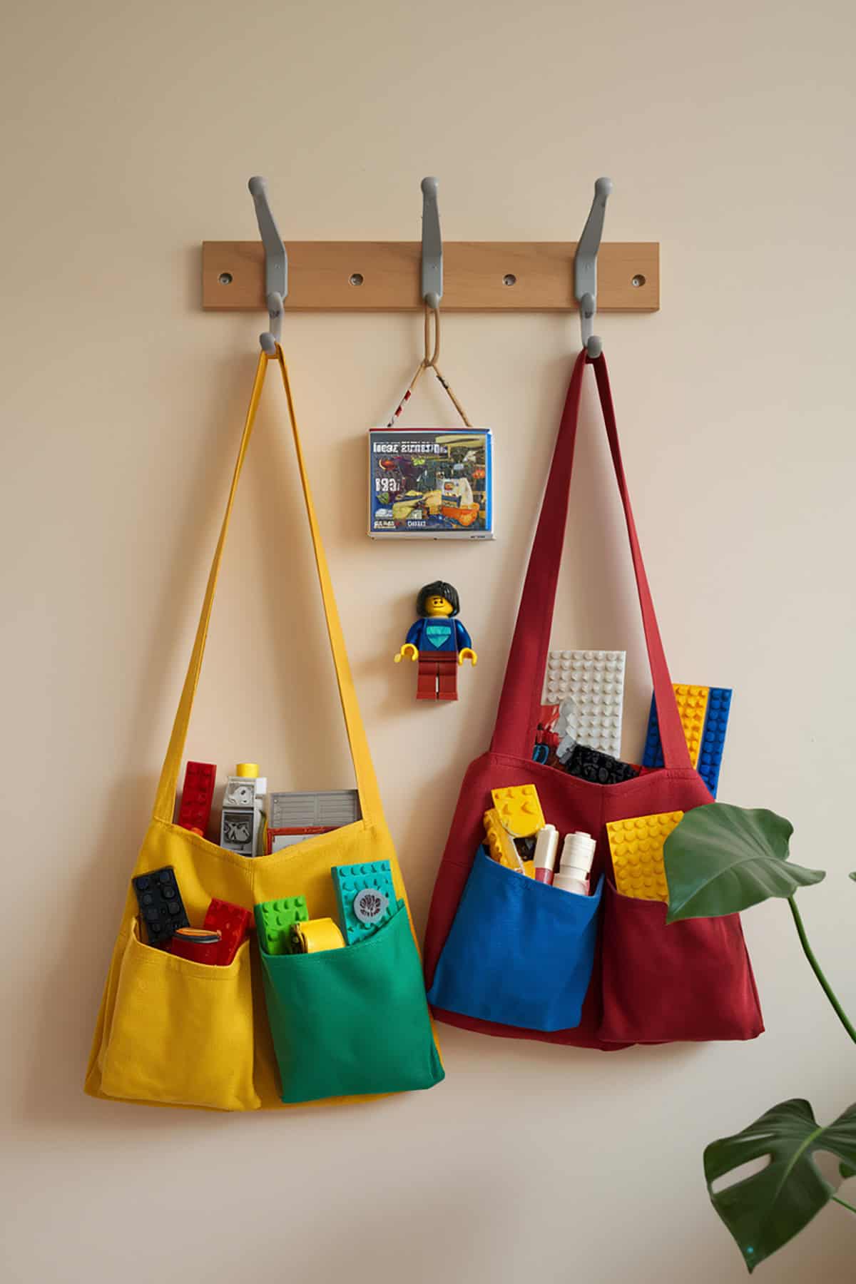 Hanging Fabric Lego Bags