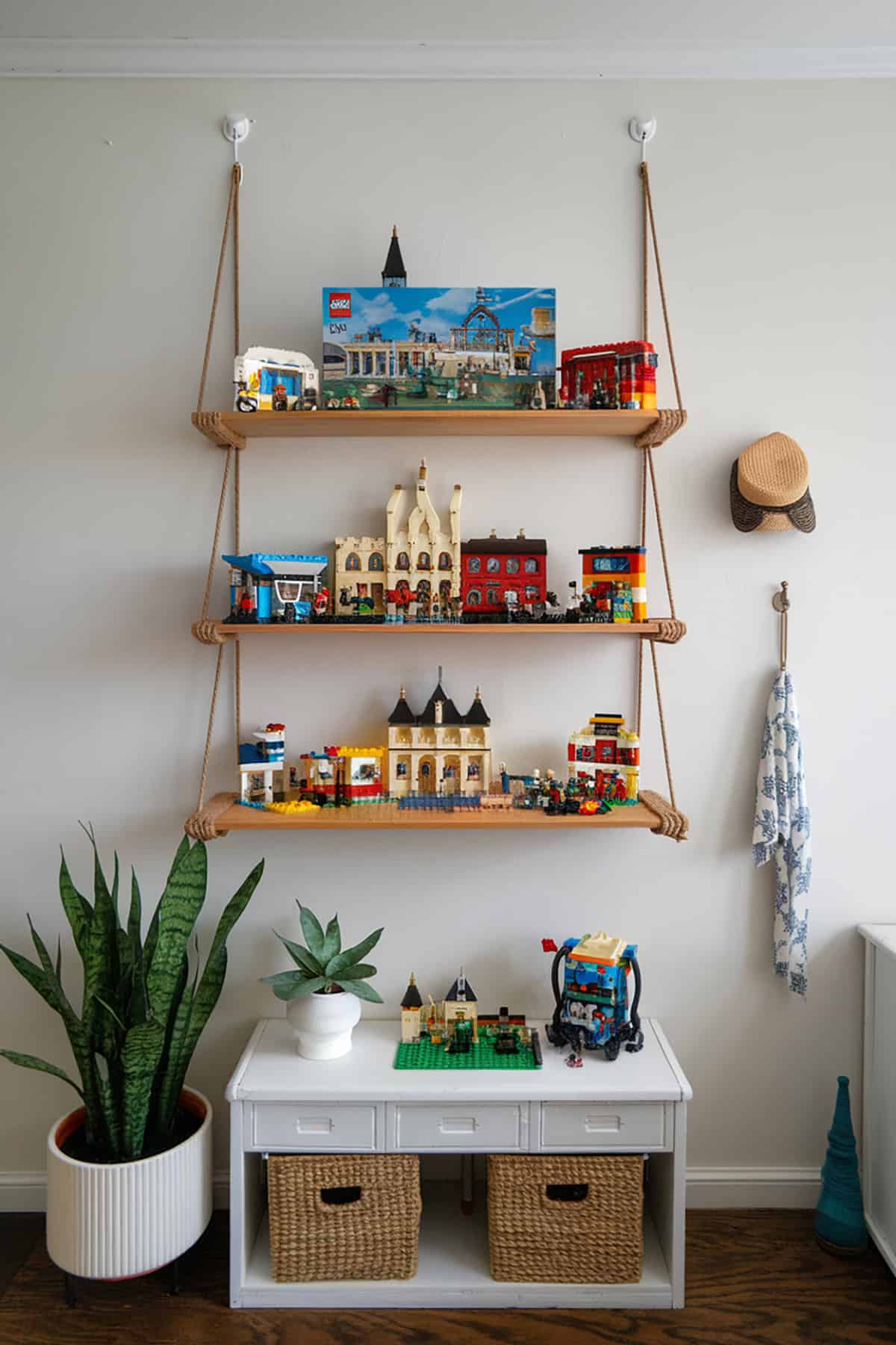 Hanging Rope Shelves for Lego Sets