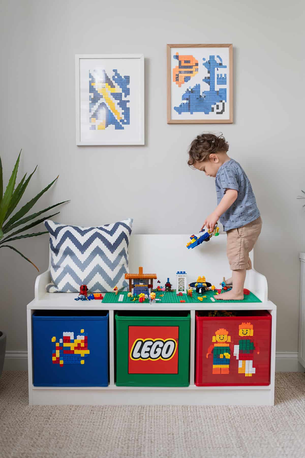 Lego Themed Storage Bench